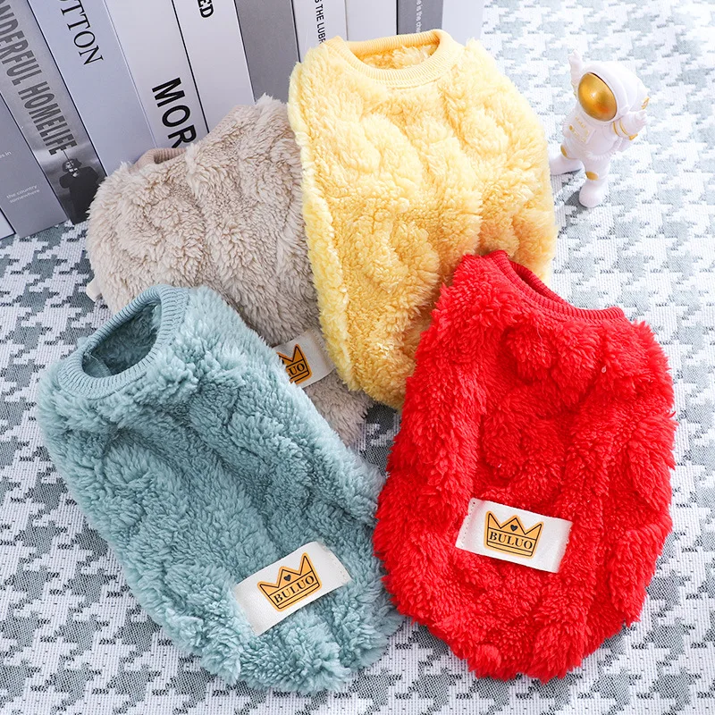 Autumn Winter Fleece Dog Clothes Pet Warm Vest Soft Solid Small Dog Coat Cat Clothing Chihuahua Bichon Dachshund Pet Dog Costume - Image 2