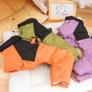 Dog Jacket Waterproof Solid Puppy Winter Clothes Cotton Four Legs Pet Warm Coat Cat Clothing Chihuahua Bichon Dachshund Costumes