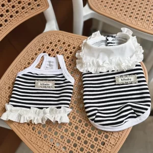 Luxury Pet Suspenders Dog Clothes Summer Striped Dog Vest Puppy T Shirt Cat Clothing Chihuahua Bichon Dog Apparel for Small Dogs