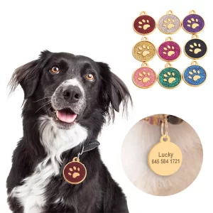 Personalized Dog Tag Free Engraving Pet Id Tags Customized Anti-Lost Dog Name Tag Puppy Collar Pendant Keychain Dog Accessories