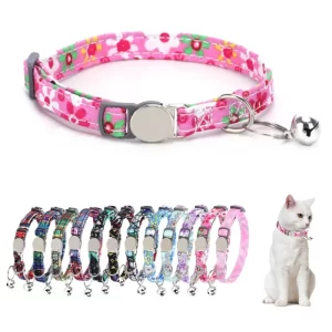 Personalized Dog Collar Nylon Adjustable Small Dog Collar Luxury Print Free Engraved Kitten Collars Pet Anti-Lost Cats Necklace