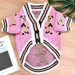 Luxury Dog Clothes Winter Warm Dog Sweater for Small Dogs Soft Knitted Pet Cardigan Sweater Puppy Coat Chihuahua Pug Vest Jacket