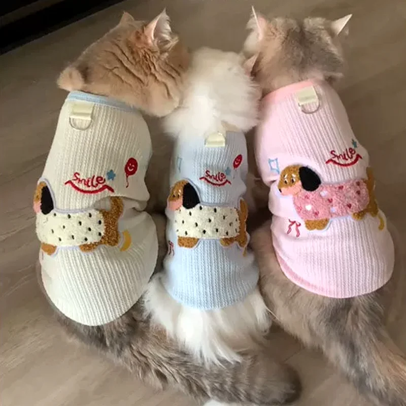 Summer Pet Vest Cute Dog Clothes Cat Undershirt Thin Breathable Bichon Chihuahua Dachshund Dog Clothing Girl Dog Outfit Cat Vest - Image 2