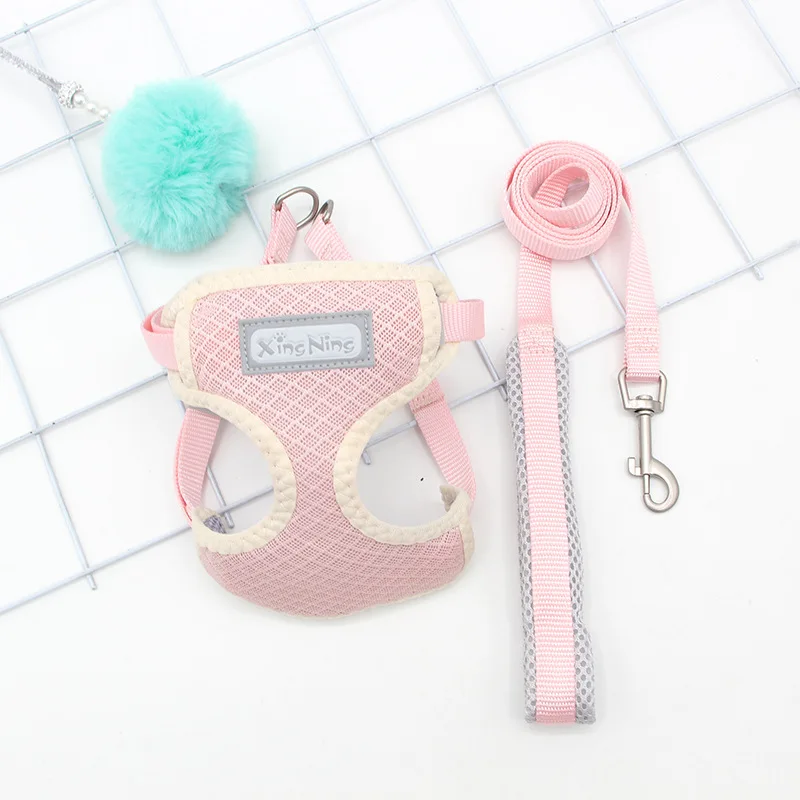 Nylon Dog Harness Leash Set Adjustable Dog Harness for Small Dogs Puppy Harnesses Vest Chihuahua Pug Outdoor Walking Lead Leash