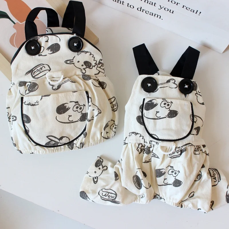 Dog Jumpsuit Pet Suspenders Dog Clothes Spring Summer Puppy Dress Small Dog Print Cat Skirt Chihuahua Bichon Girls Dog Outfit