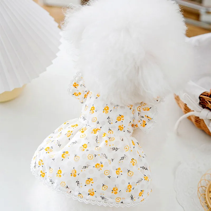 Puppy Dress for Small Dog Dog Clothes Summer Pet Costume Cute Floral Dog Vest Cat Skirt Chihuahua Bichon Yorkie Cooling Clothing - Image 2