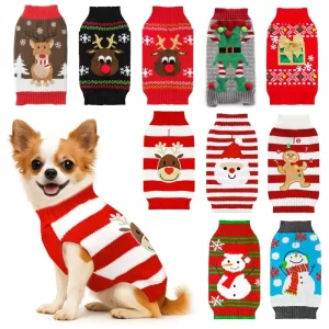Christmas Dog Sweater Winter Warm Pet Knitted Dog Coat Puppy Pullover Large Dog Clothes Chihuahua Corgi Labrador Xmas Clothing