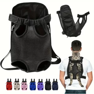 Asjustable Pet Dog Carrier Backpack Dog Double Shoulder Mesh Bag Outdoor Breathable Cat Bag Dog Accessories for Small Dogs Cats