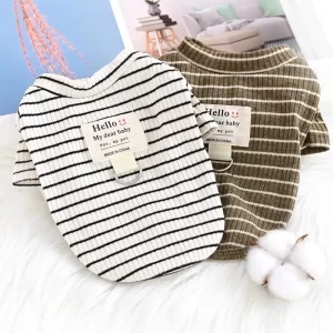 Pet Dog Vest Summer Puppy T-Shirt 2025 Striped Dog Clothes Cat Dog Shirt Chihuahua Bichon Bulldog Pug Clothing Dog Girls Costume