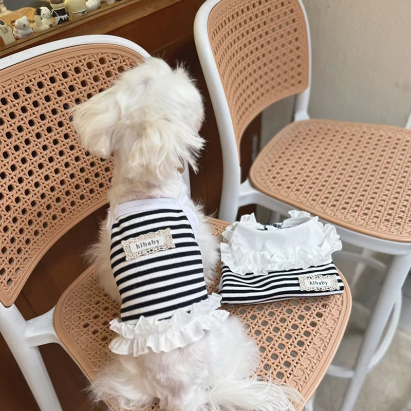 Luxury Pet Suspenders Dog Clothes Summer Striped Dog Vest Puppy T Shirt Cat Clothing Chihuahua Bichon Dog Apparel for Small Dogs - Image 3