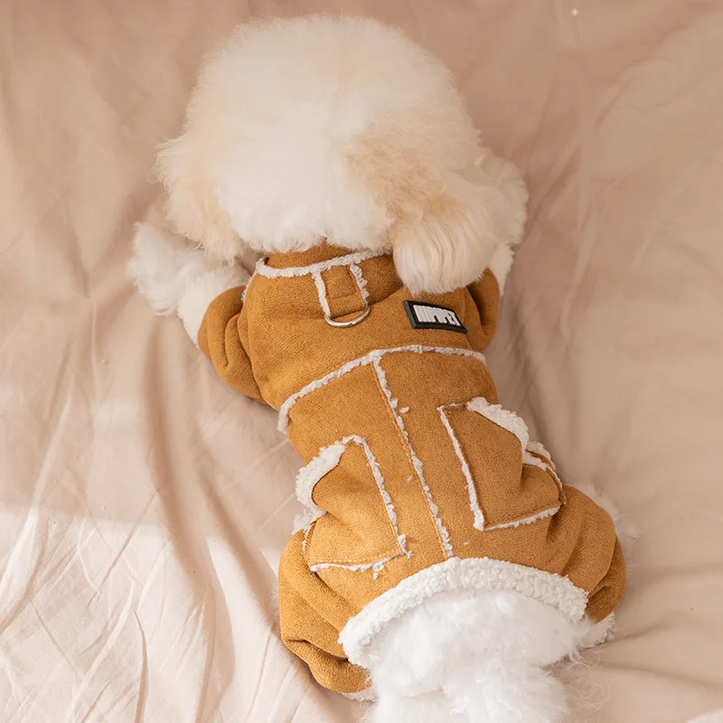 Four Legs Puppy Jacket Autumn Winter Dog Coat Thick Warm Dog Clothes Fleece Dog Jumpsuit Chihuahua Bichon Dachshund Dog Apparels