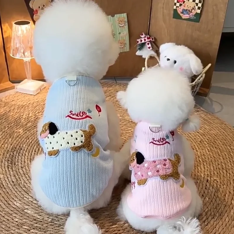 Summer Pet Vest Cute Dog Clothes Cat Undershirt Thin Breathable Bichon Chihuahua Dachshund Dog Clothing Girl Dog Outfit Cat Vest - Image 3