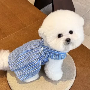 Summer Puppy Dresses Fashion Suspenders Dog Clothes Pet Dress for Dogs Chihuahua French Bulldog Clothing Striped Skirt Cat Vest