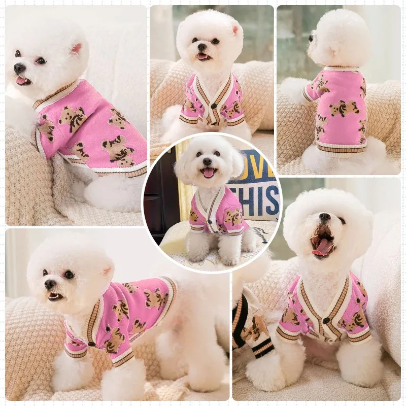Luxury Dog Clothes Winter Warm Dog Sweater for Small Dogs Soft Knitted Pet Cardigan Sweater Puppy Coat Chihuahua Pug Vest Jacket - Image 2