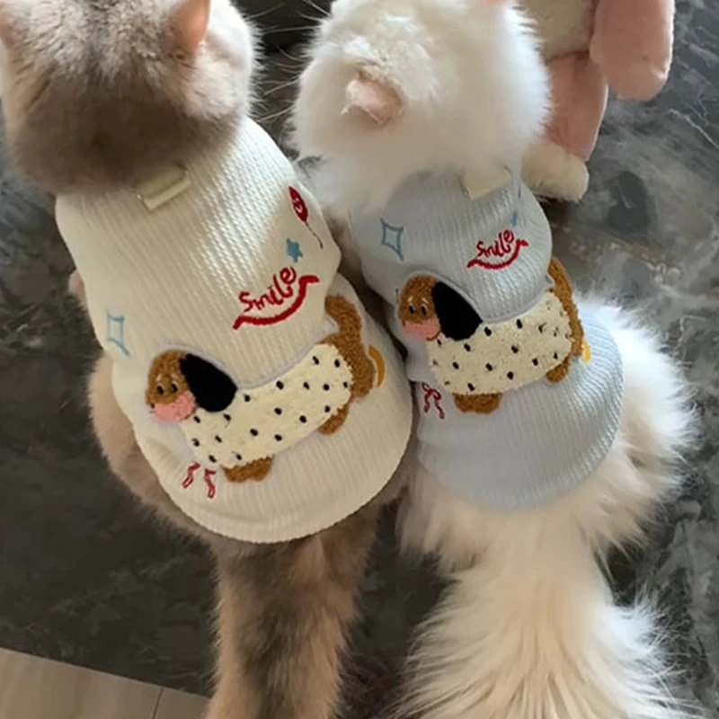 Summer Pet Vest Cute Dog Clothes Cat Undershirt Thin Breathable Bichon Chihuahua Dachshund Dog Clothing Girl Dog Outfit Cat Vest - Image 4