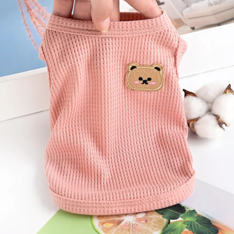 Dog Clothes for Small Dogs Summer Pet Dog Cooling Vest Puppy Clothing Solid T-Shirt Waffler Pet Apparel Chihuahua Dog Costume