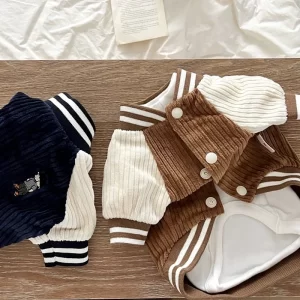 Dog Coat for Small Dogs Winter Puppy Clothes Solid Warm Dog Jacket Embroidery Baseball Jersey Cat Coats Yorkie Dachshund Outfit